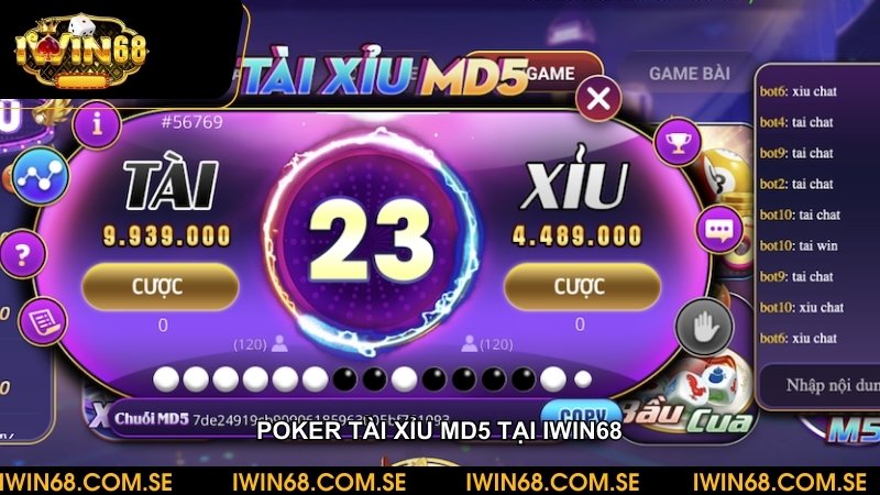 Poker tài xỉu MD5 tại iWin68 - Bí quyết chơi giúp bạn thắng đậm